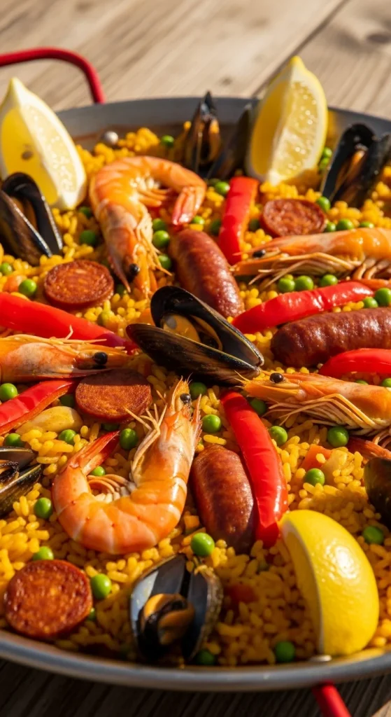 7. Saffron-Infused Seafood Paella