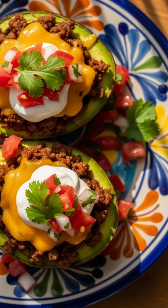 8. Avocado Stuffed with Taco Meat