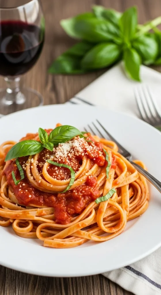 8. Creamy Tomato Basil Pasta