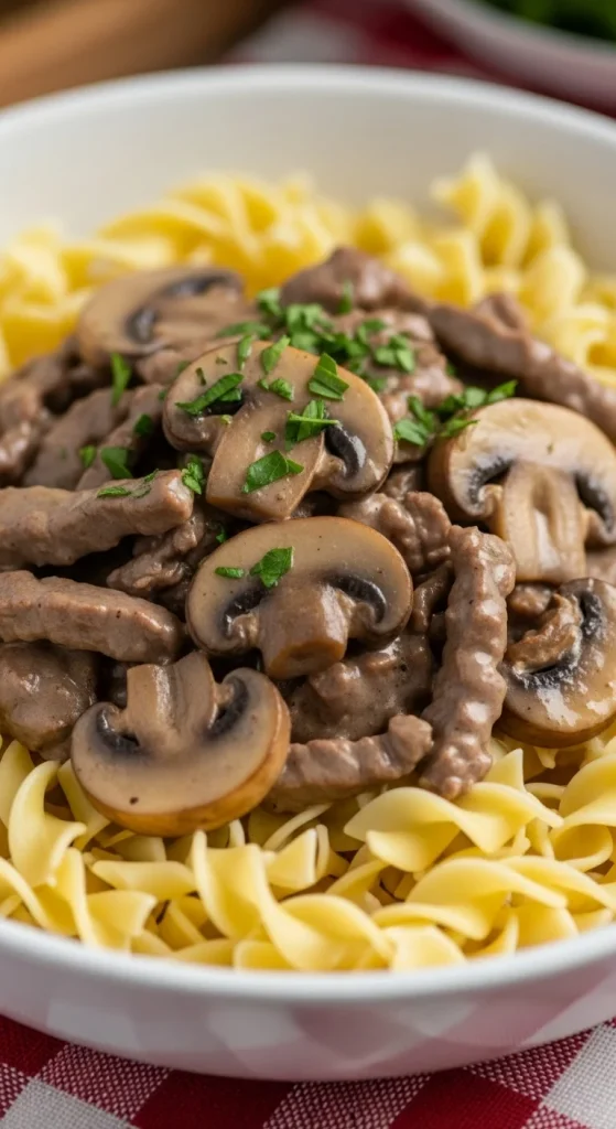 8. Crockpot Beef Stroganoff