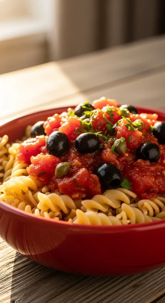 8. Gluten-Free Puttanesca Fusilli