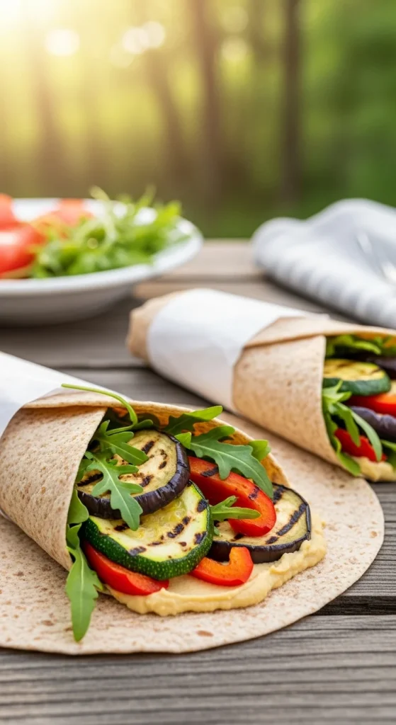 8. Grilled Veggie and Hummus Wraps