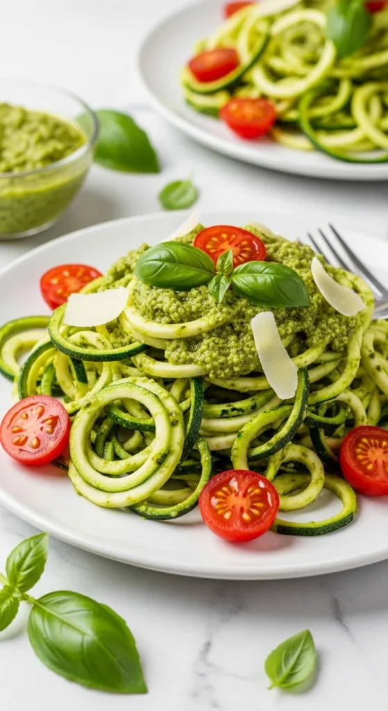 8. Italian Zucchini Noodles with Pesto