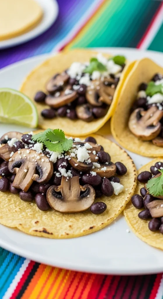 8. Mushroom and Black Bean Tacos