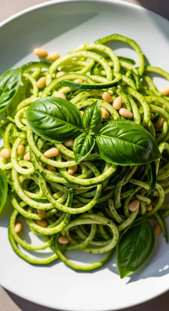 8. Zucchini Noodles with Pesto