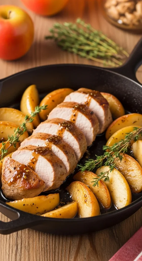 9. Apple and Pork Tenderloin Skillet