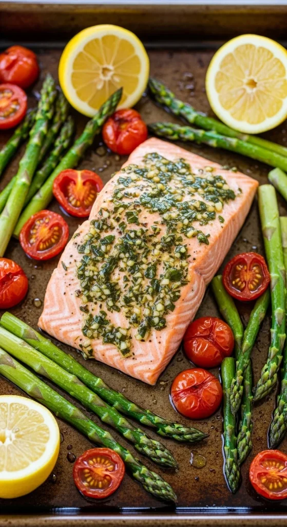 9. Baked Salmon with Veggies