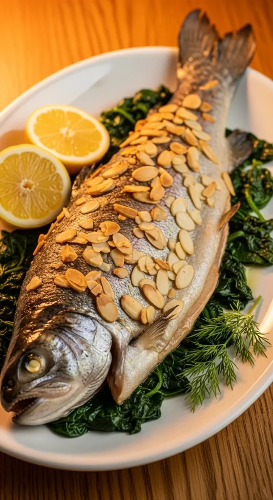 9. Baked Trout with Almond Crust