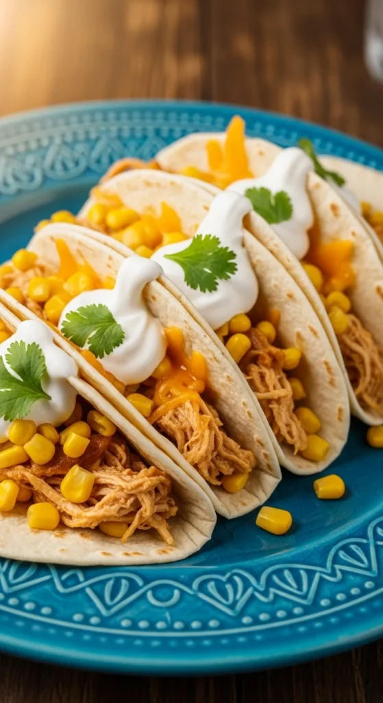 9. Cheesy Chicken and Corn Tacos