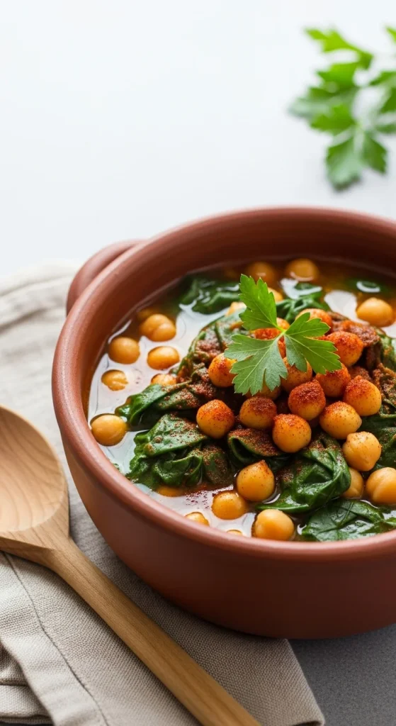 9. Chickpea and Spinach Stew
