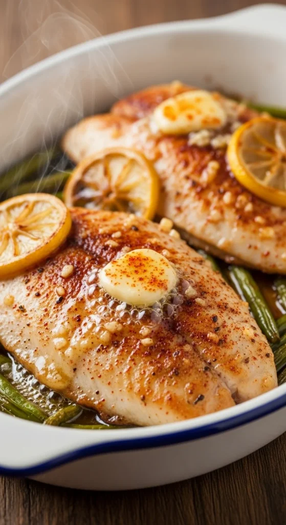 9. Garlic Butter Baked Tilapia