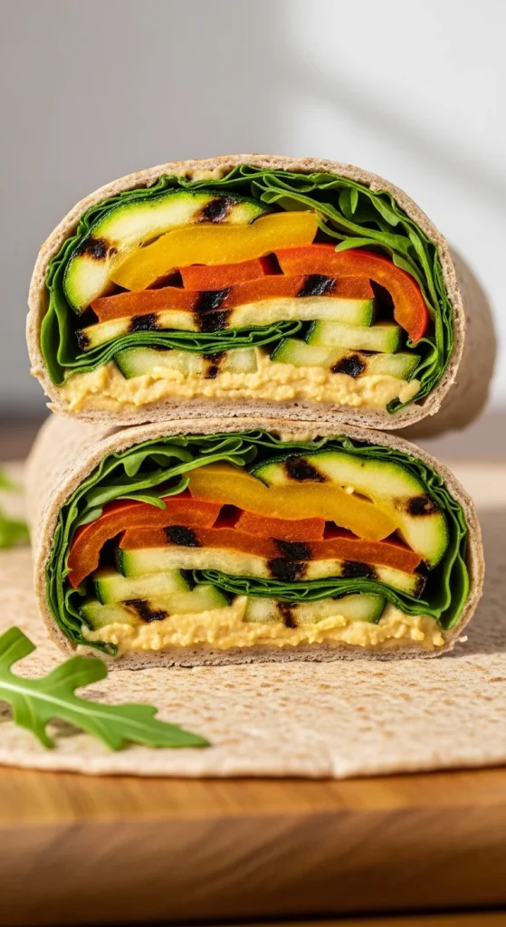 9. Grilled Veggie and Hummus Wrap