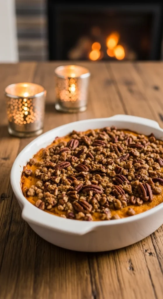 9. Sweet Potato Casserole with Pecan Crumble