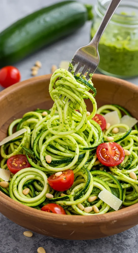 9. Zucchini Noodles with Pesto
