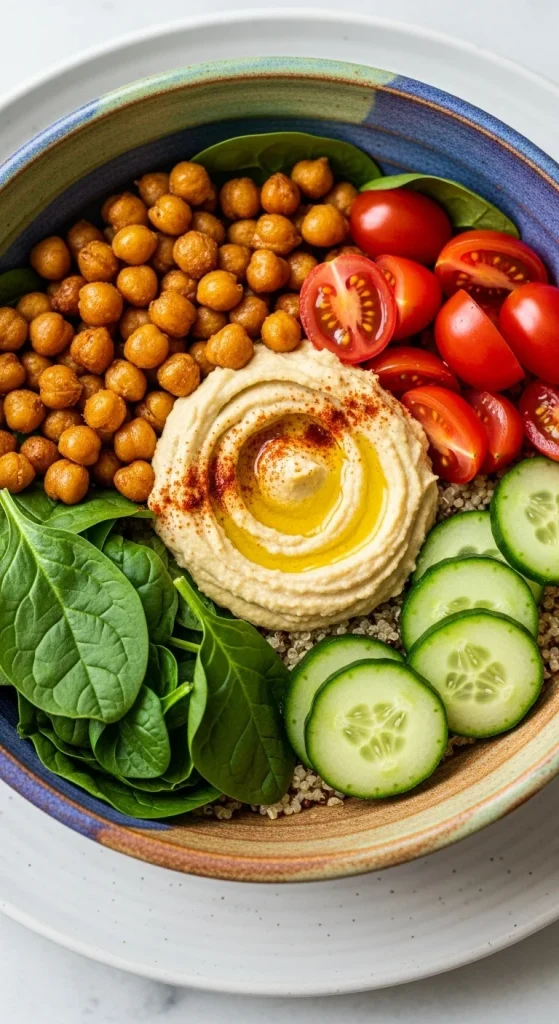 Dinner Idea 2 Chickpea and Spinach Mediterranean Bowl