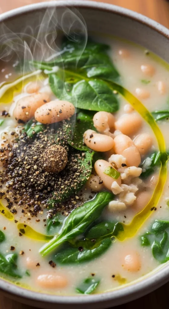 Recipe 1 Creamy White Bean & Spinach Soup