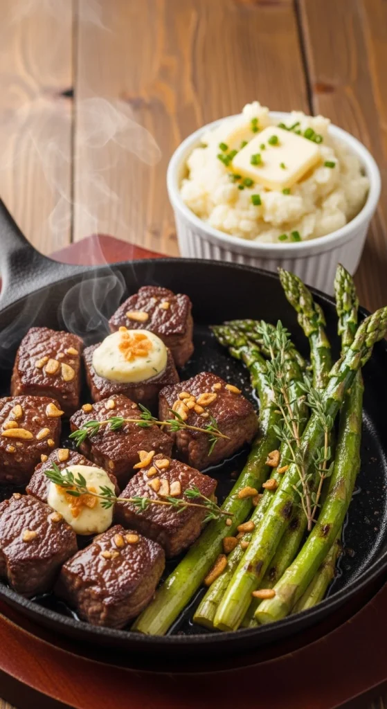 Recipe 1 Garlic Butter Steak Bites with Broccol