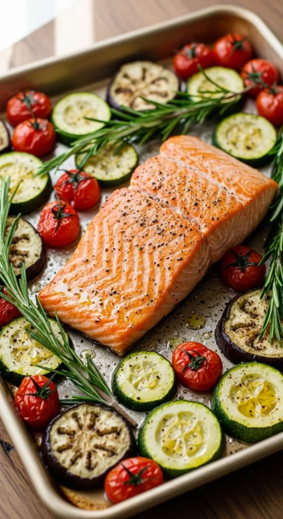 Recipe 2 Baked Salmon with Roasted Vegetables