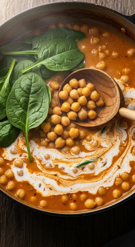 Recipe 2 Creamy Spinach and Chickpea Stew