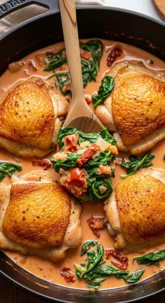 Recipe 2 Creamy Tuscan Chicken Thighs