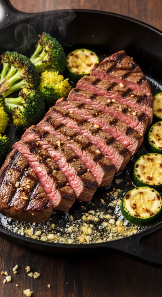 Recipe 2 Garlic Butter Flank Steak with Veggie