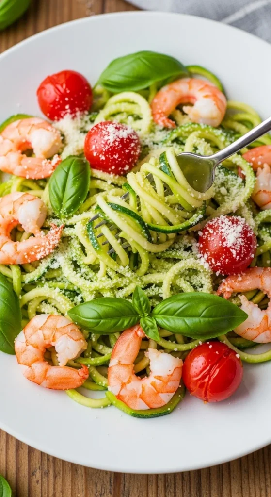 Recipe 3 Baked Shrimp with Zucchini Noodle