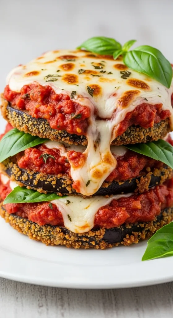 Recipe 3 Eggplant Parmesan Stacks