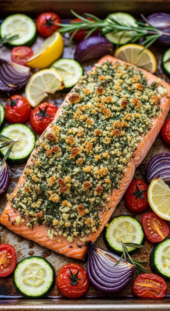 Recipe 3 Herb-Crusted Salmon with Roasted Veggie