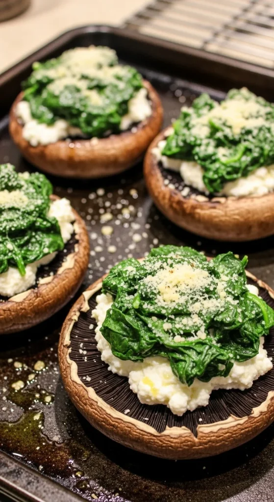 Recipe 3 Mushroom and Spinach Stuffed Portobellos