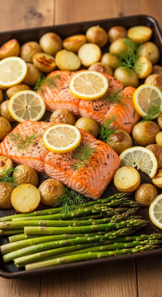 Recipe 3 One-Pan Baked Salmon with Veggies